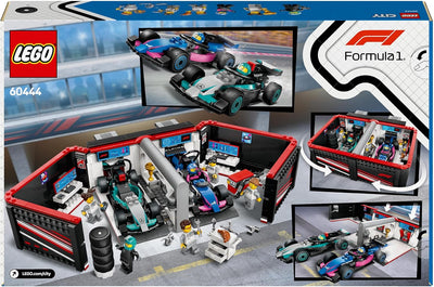 LEGO City F1 Garage mit Mercedes-AMG & Alpine Rennautos - Spielzeug Formel 1 Rennwagen mit 2 Rennfah