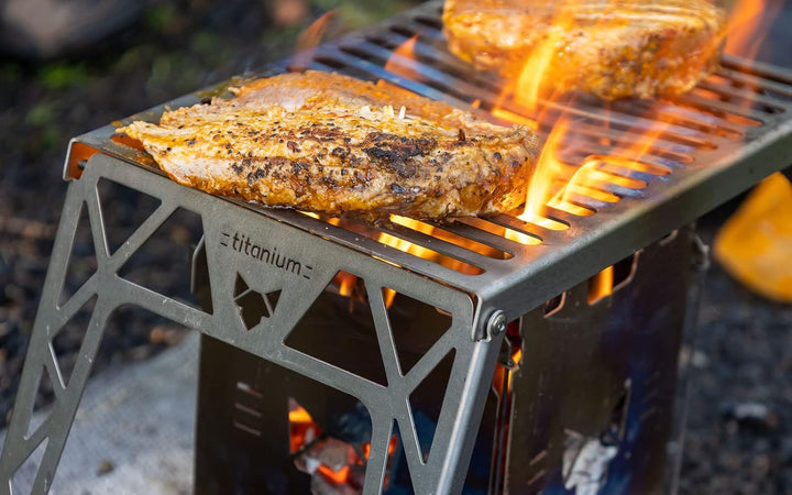FENNEK TITAN Klapprost | extrem leicht und kompakt | zum Grillen über Hobos, Campingkocher, Feuerste