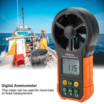 Handheld Digital Anemometer PM6252A Windgeschwindigkeitsmesser Luftmengenmesser mit LCD-Display-Hint