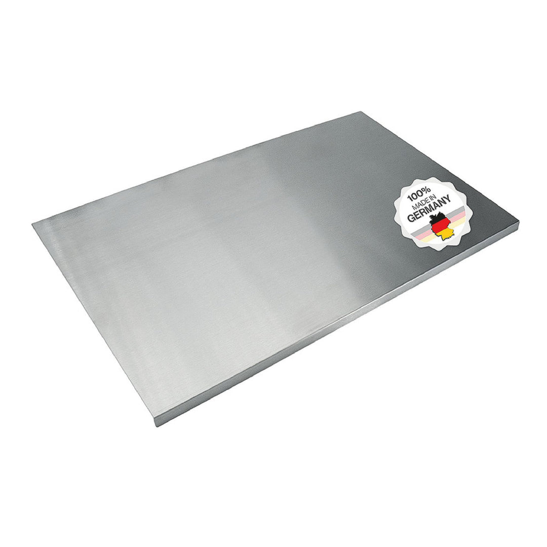 Arbeitsplatte Knetbrett Edelstahl [80x50 cm] - Für Kneten, Schneiden & Backen - Küchenplatte mit Ans