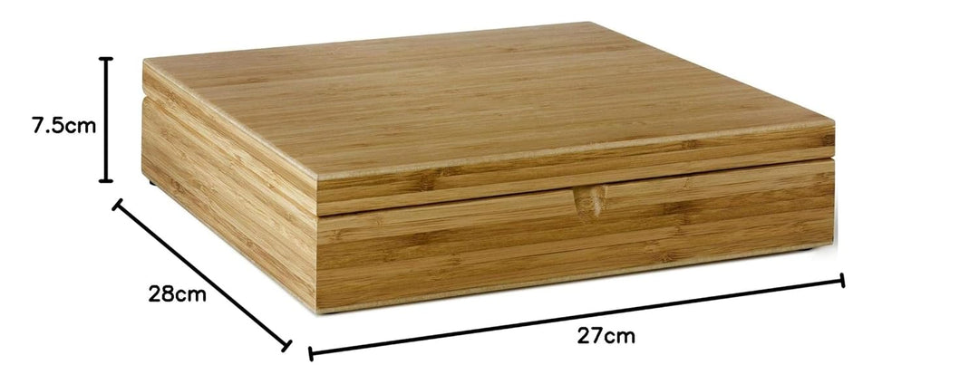 Bredemeijer grosse helle Holz Teebeutel-Kiste mit 12 Fächer ohne Sichtfenster 30 cm lang