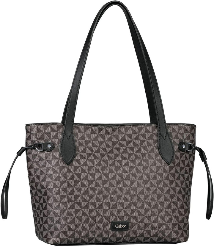 Gabor bags Barina Damen Shopper Umhängetasche Reissverschluss Mixed Black, Mixed Black