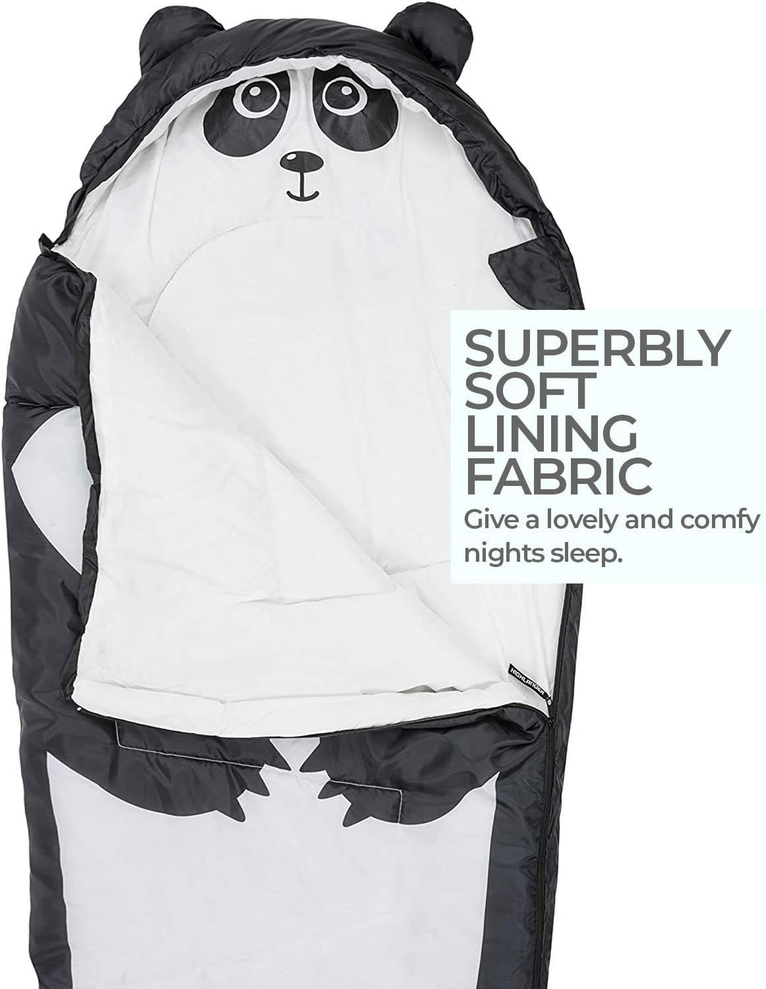 K New Highlander Kinder-Schlafsack, Unisex, Creature Schwarz/Panda, Schwarz/Panda