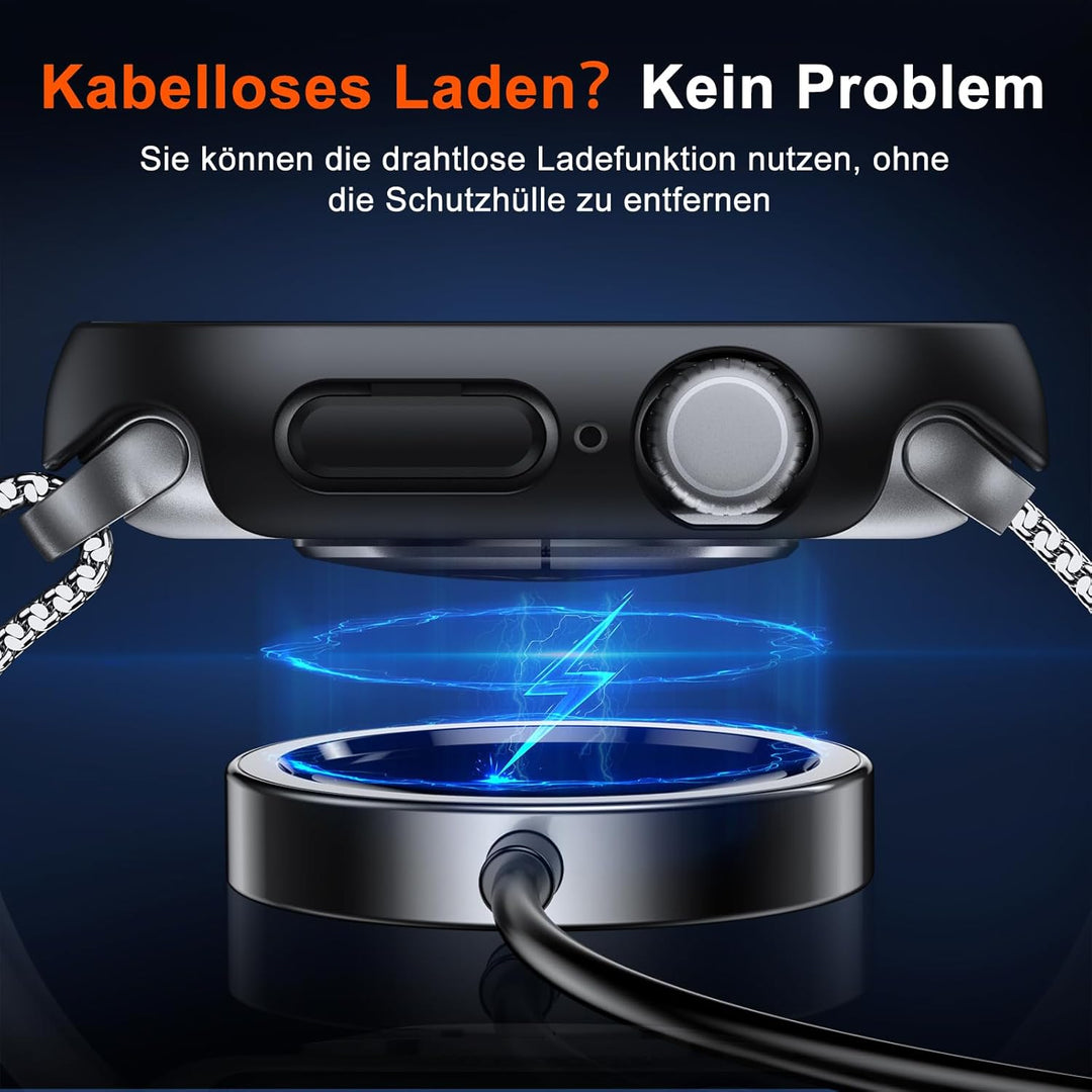 UM UNIQUEME für Apple Watch Series 10 46mm Hülle - 2 Stück, 360° Rundum Ultradünne PC Hard Schutzhül