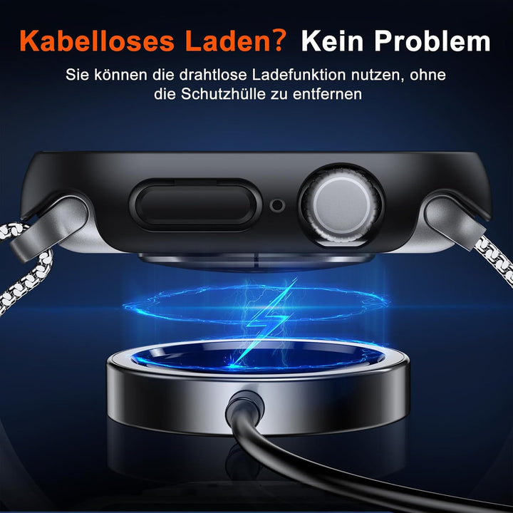 UM UNIQUEME für Apple Watch Series 10 46mm Hülle - 2 Stück, 360° Rundum Ultradünne PC Hard Schutzhül
