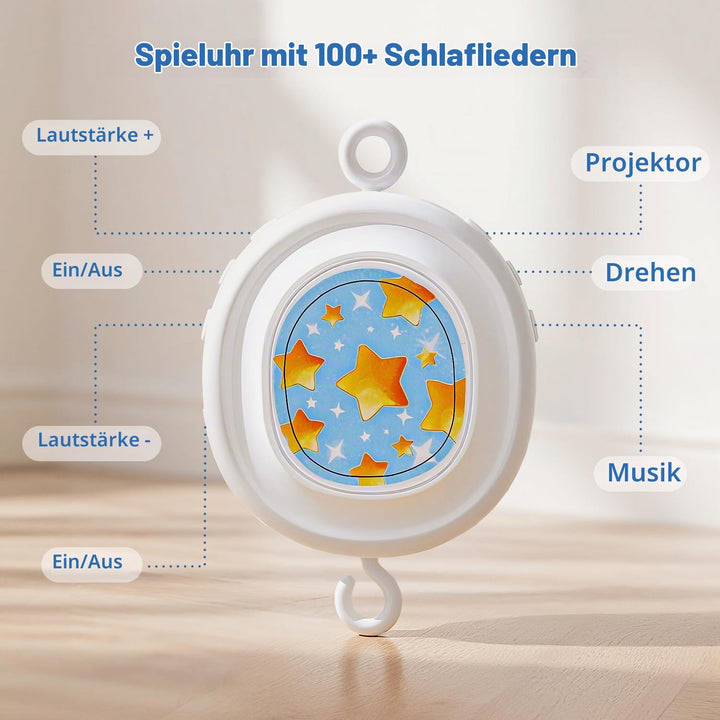 Baby Mobile für Mädchen mit Spieluhr (100+ Schlaflieder)