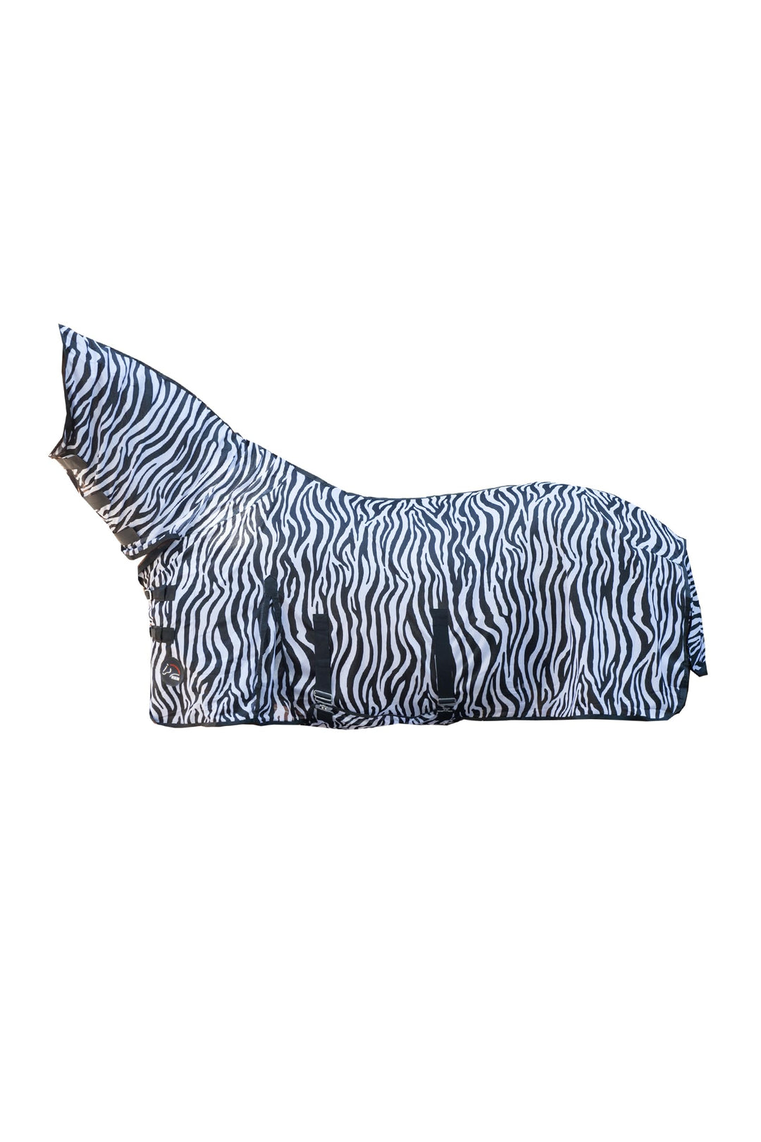 HKM Fliegendecke mit Halsteil -Zebra- mit Bauchlatz, weiss/schwarz, 135 Weiss/Schwarz 135 cm, Weiss/