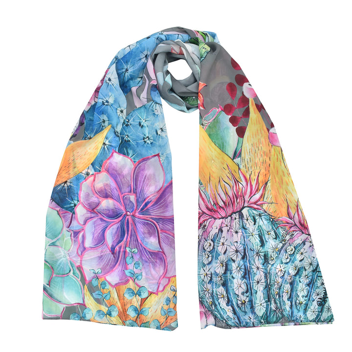 Anuschka Chiffon-Schal mit Originaldruck - Desert Garden