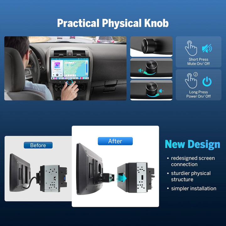 Eonon 10,1 Zoll Android 14 Radio Stereo Double Din GPS 4G LTE CarPlay Android Auto MirrorLink Blueto