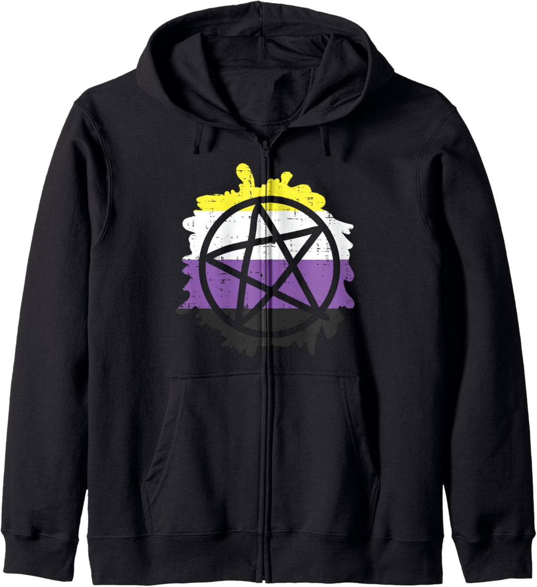 Pentagram Satanic Goth LGBTQ Non-Binary Flag Genderqueer Kapuzenjacke