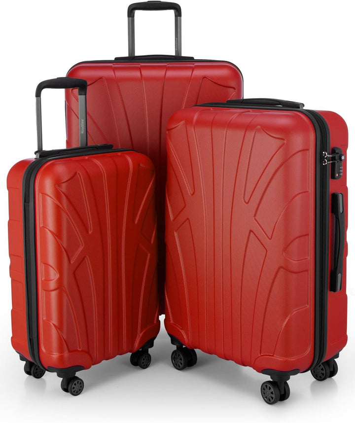 suitline 3er Koffer-Set Trolley-Set Rollkoffer Hartschalen-Koffer Reisekoffer, TSA, (55 cm, 66 cm, 7