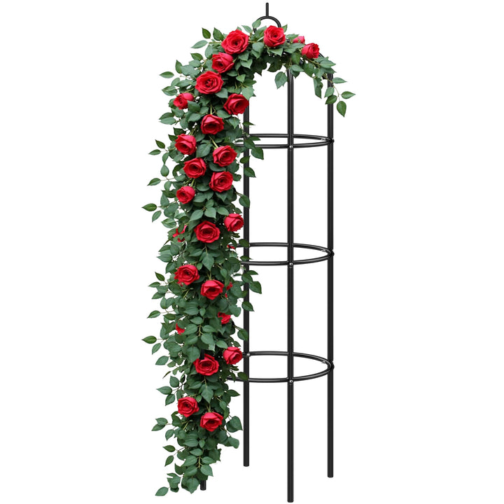 GARDEBRUK® Rosenbogen 240x140x37cm aus Metall Stabil Rostbeständig Pulverbeschichtet Schwarz Rankgit
