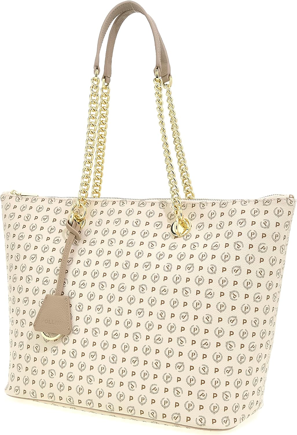 Pollini TE8410PP02Q1100A Tragetasche Damen Synthetisch 34X30X16 CM Elfenbein, 34X30X16 CM Elfenbein