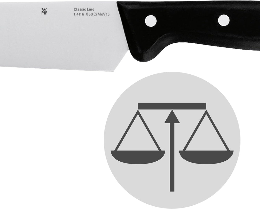 WMF Classic Line Kochmesser 34 cm, Spezialklingenstahl, Kunststoffgriff, Klinge 20 cm