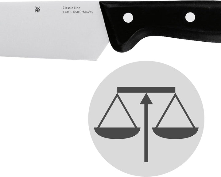 WMF Classic Line Kochmesser 34 cm, Spezialklingenstahl, Kunststoffgriff, Klinge 20 cm