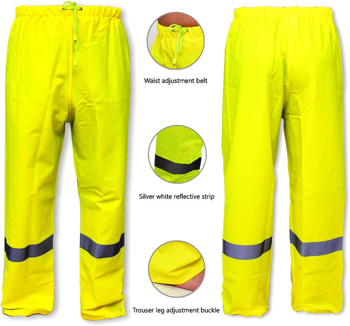 WCBDUT Regenanzug für Herren und Damen, schwer, wasserdicht, Regenmantel (Jacke + Hose) Sets winddic