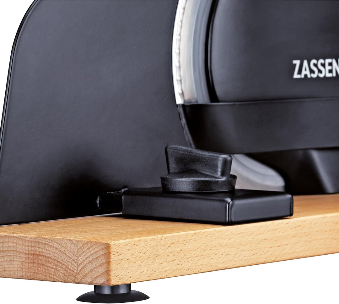 Zassenhaus Brotschneidemaschine PURE schwarz, manuelle Kurbelmaschine mit Edelstahlmesser, Spezial-W