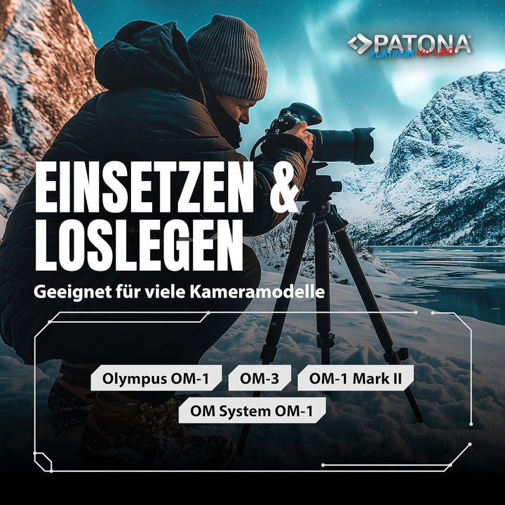PATONA Platinum BLX-1 Akku 2600mAh / 18,7Wh / 7.2V USB-C Input kompatibel mit Olympus OM-1 OM-3 OM1