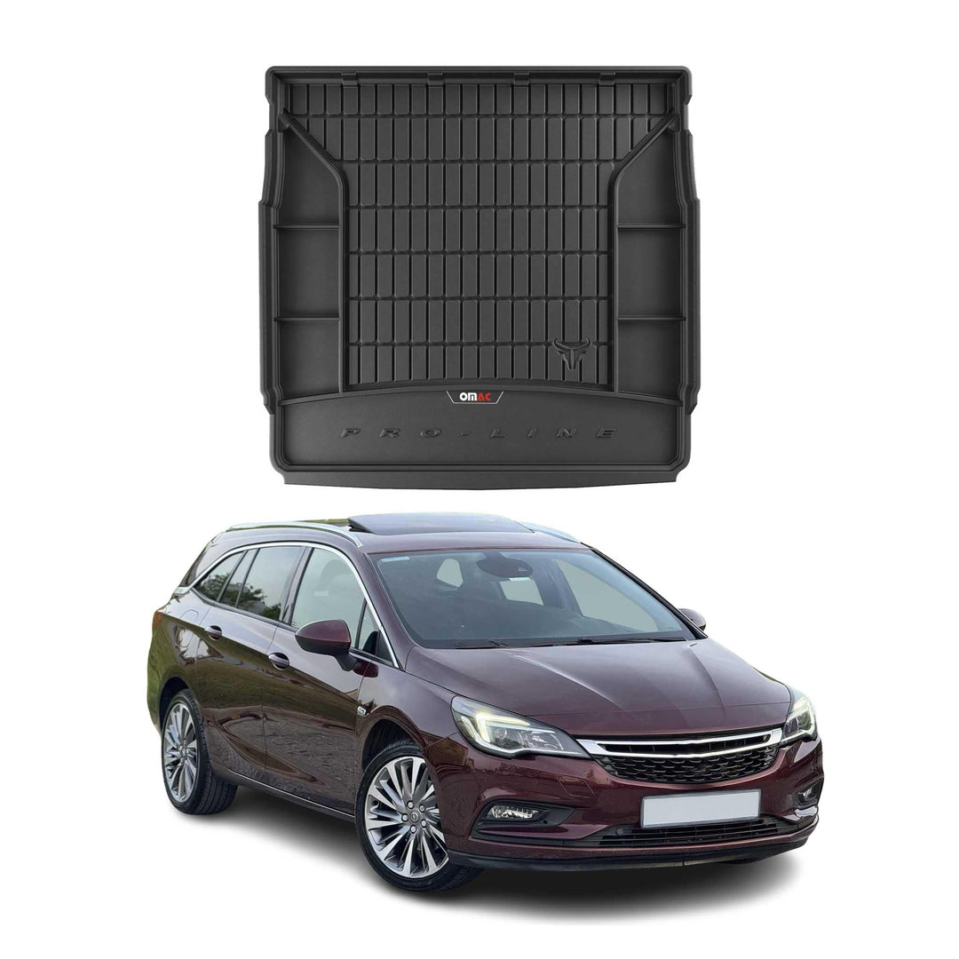OMAC Gummi Kofferraumwanne kompatibel mit Opel Astra K Sports Tourer 2016-2025 TPE Schwarz