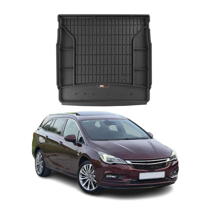OMAC Gummi Kofferraumwanne kompatibel mit Opel Astra K Sports Tourer 2016-2025 TPE Schwarz