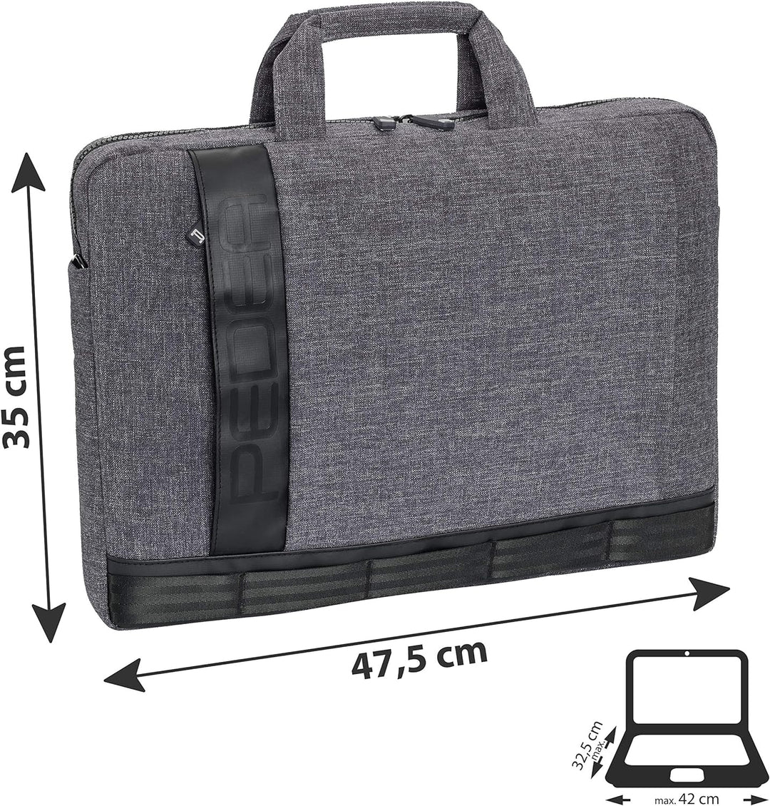 PEDEA Notebooktasche "Fancy" für 17,3 Zoll (43,9cm) mit Schultergurt und Notebookschloss, grau Grau
