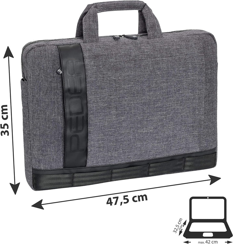 PEDEA Notebooktasche "Fancy" für 17,3 Zoll (43,9cm) mit Schultergurt und Maus, grau Grau 17,3 Zoll m