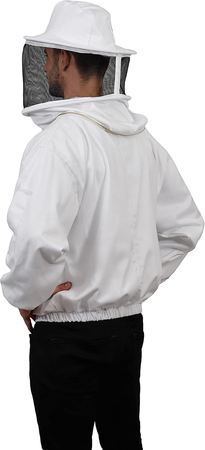 Humble Bee 310 Polycotton-Imkerjacke mit Rundschleier, Kristallweiss, XS