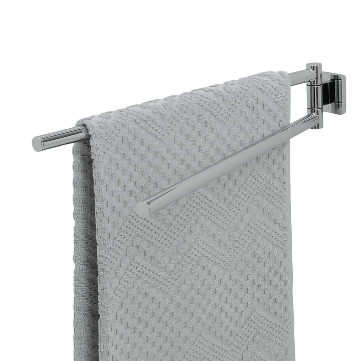 Tiger Dock Handtuchhalter mit zwei schwenkbaren Armen, Edelstahl verchromt, B x H x T: 4,9 x 7,8 x 4