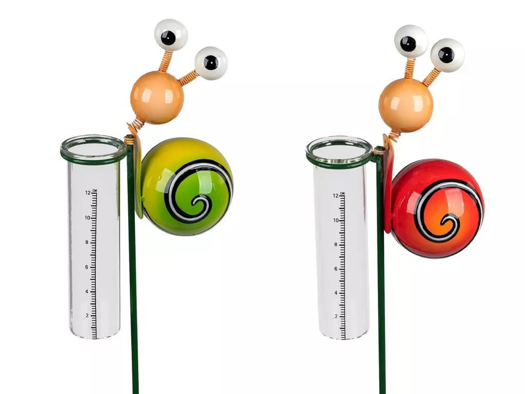 Generisch Regenmesser Gartenstecker Deko Geschenk Schnecke 110cm hoch