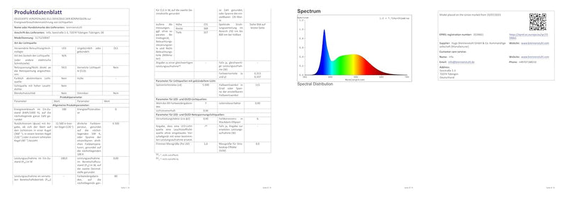 Brennenstuhl LED Baustrahler JARO 14060 M (100W, 11500lm, 6500K, IP65, 5m Kabel, dimmbar, LED Arbeit