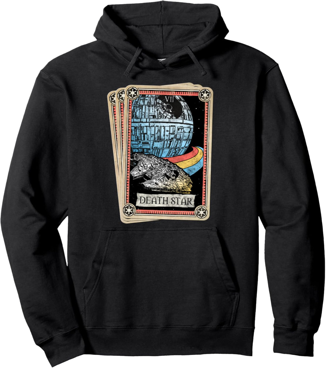 Star Wars Death Star & Millennium Falcon Tarot Card Pullover Hoodie