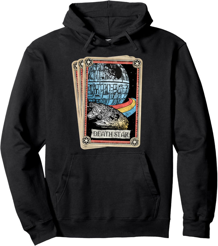 Star Wars Death Star & Millennium Falcon Tarot Card Pullover Hoodie