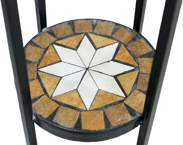 DanDiBo Blumenregal Mosaik Rund 140 cm Blumentreppe 12009 Blumenständer Blumensäule Pflanzenständer
