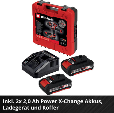 Einhell 4513935 Akkuschrauber TE-CD 18/48 Li-i Kit Power X-Change (mit Schlagfunktion, Li-Ion, 18 V,