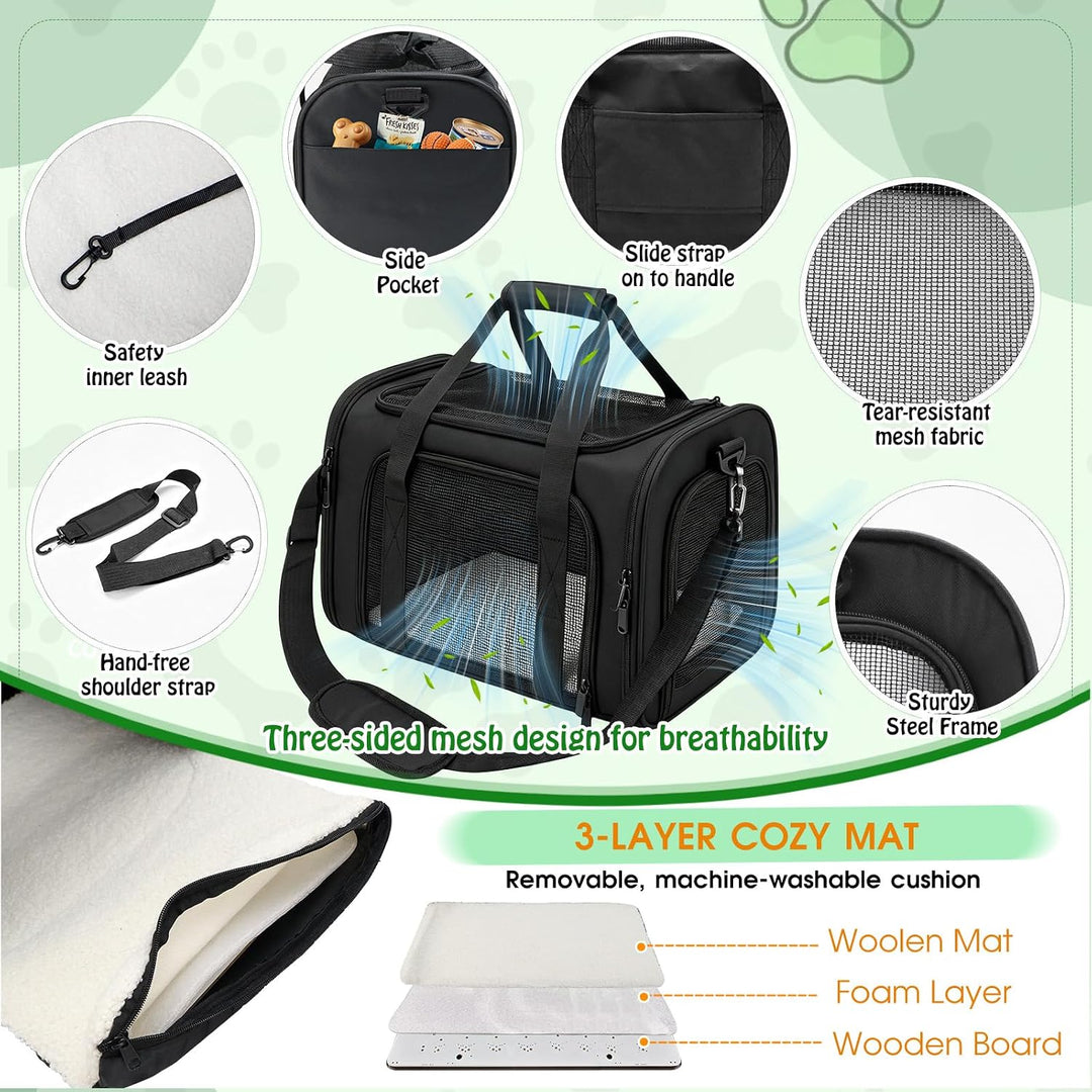 Transporttasche für Katze Hund Hundetransportbox Faltbare Katzentransportbox für Katzen und Welpen b