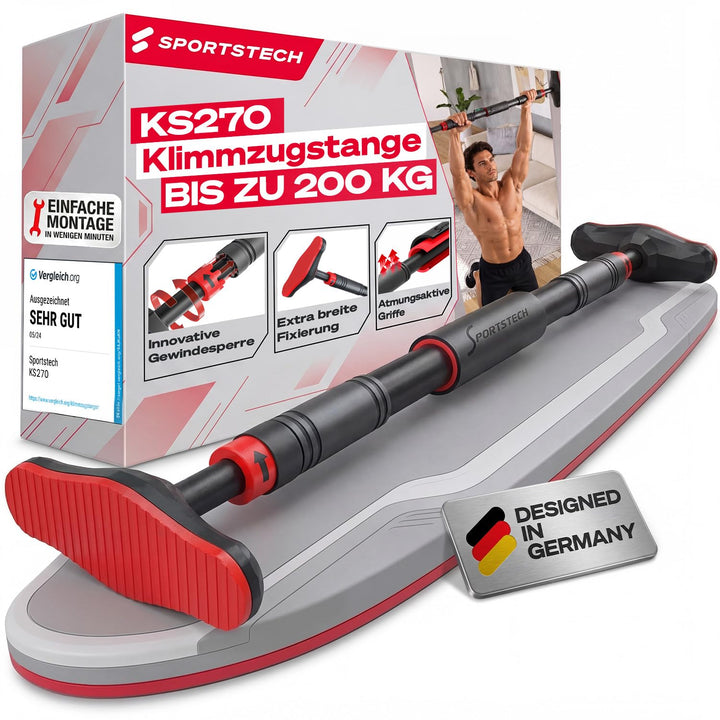 Sportstech Klimmzugstange mit innovativer Gear-Lock Funktion | sicher & schnell ohne Schrauben im Tü