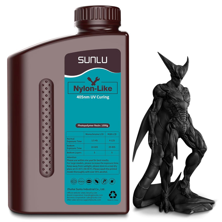 SUNLU 3D Drucker Harz, Starkes Haltbares Nylon Wie 3D-Harz für LCD DLP SLA Harz 3D Drucker, 395-405n