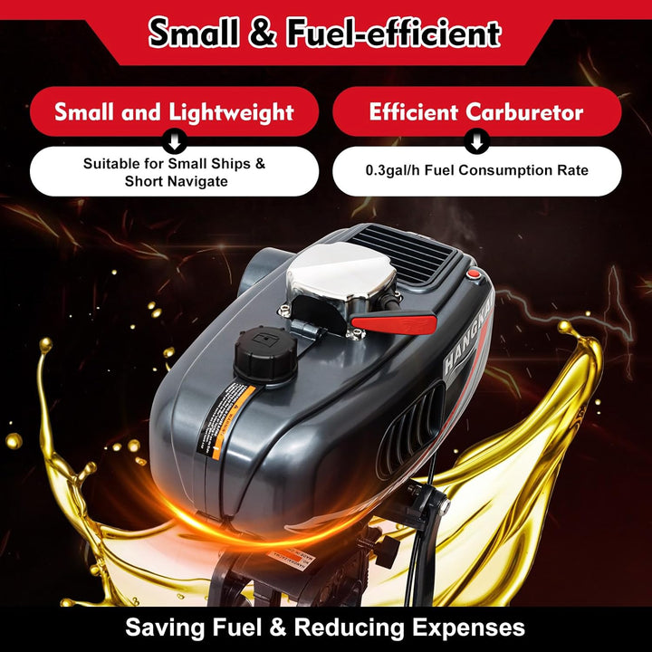 soudesileim 3.5 Ps 2 Takt Benzin Aussenbordmotor, Bootsmotor Wasserkühlung CDI, Geringer Kraftstoffv