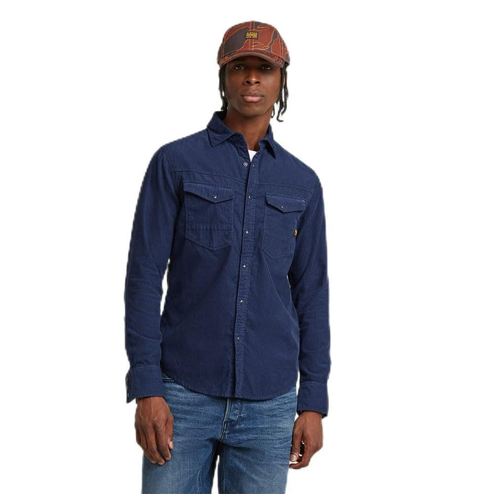 G-STAR Herren Dakota Slim Hemd Shirt, Blau (Dk Sea Blue Gd D25223-c436-g702)