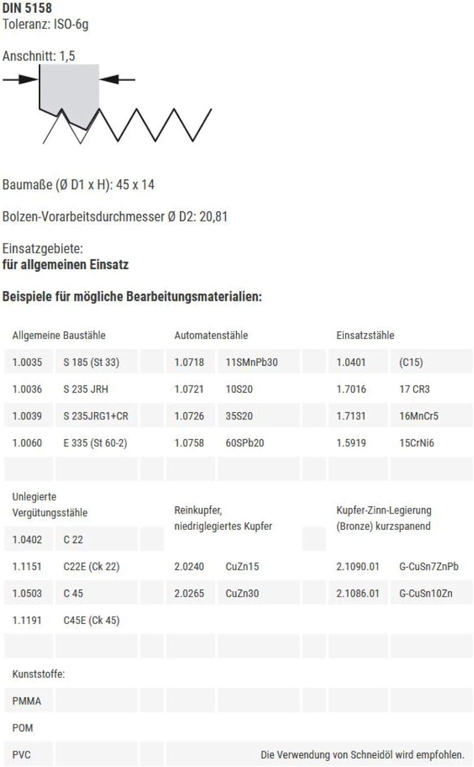 BAER Schneideisen G 1/2 x 14 - HSS Gewindeschneider - Rohrgewinde - Gewindeschneideisen - Aussengewi