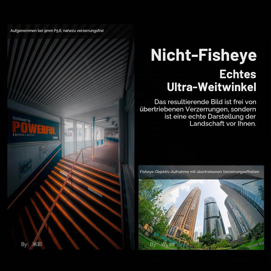Brightin Star 9 mm F5.6 Full FrameUltra Weitwinkel Manuelles Prime-Objektiv, passend für Canon RF-Mo