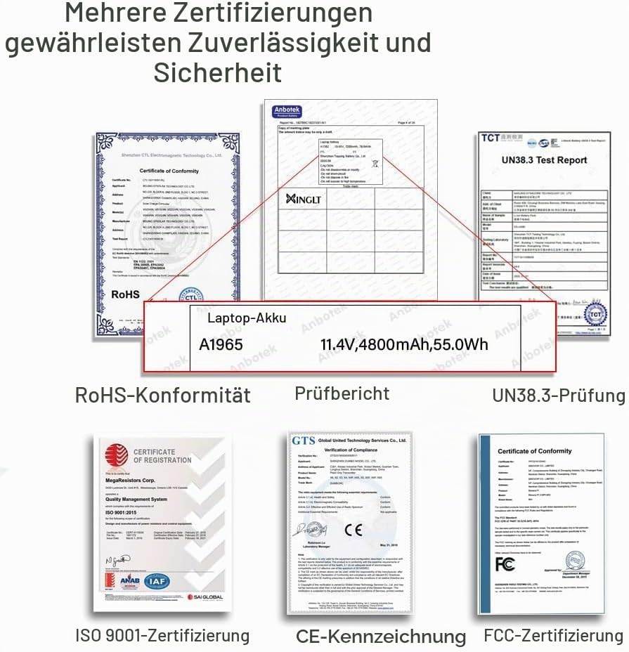 XINGLT A1965 Akku A1932 A2179 Akku Ersatz Laptop Akku für a1932 MacBook Air 13 Zoll Retina A1965 Akk