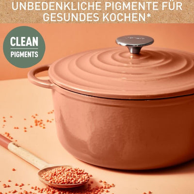 Tefal E26004 LOV Kochtopf 25 cm| wiedergewonnenes Gusseisen| optimale Wärmespeicherung| für alle Her