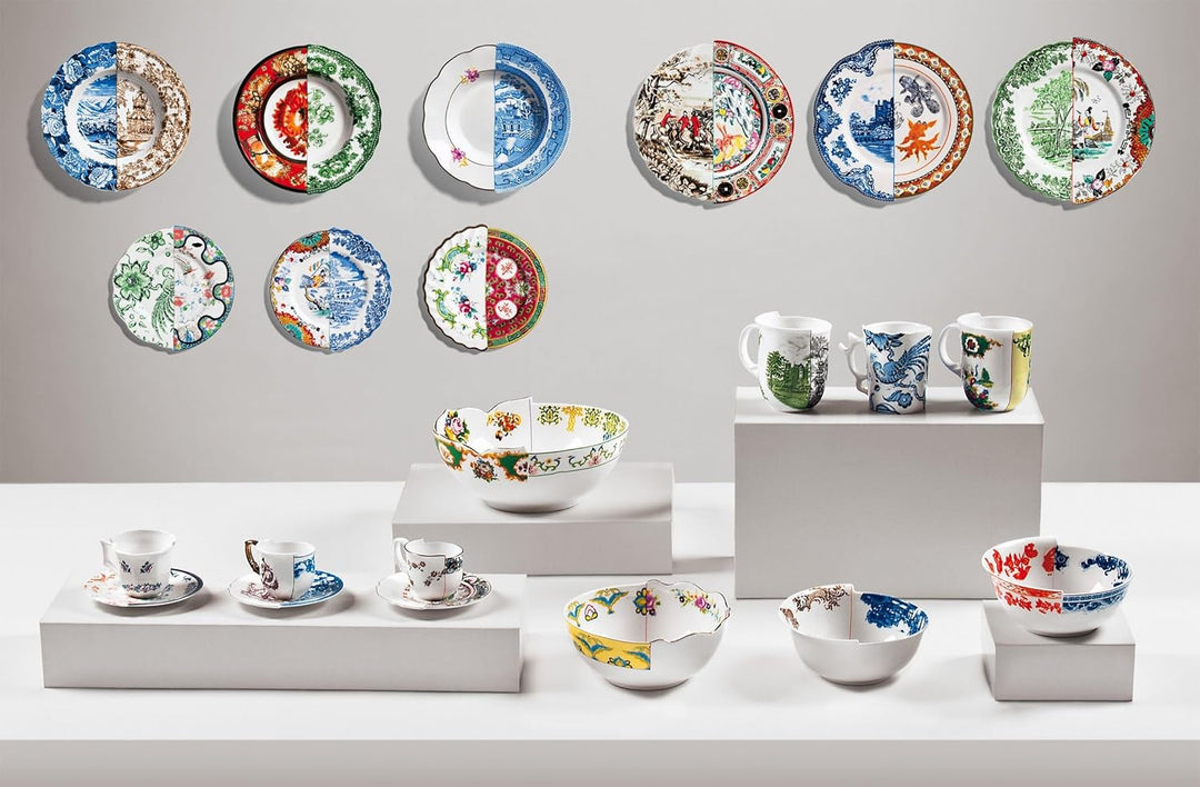 Seletti Suppenteller aus Porzellan, Ø 25,4 cm, Höhe 4,2 cm, Hybrid-Fillide