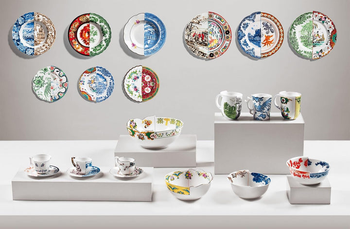 Seletti Suppenteller aus Porzellan, Ø 25,4 cm, Höhe 4,2 cm, Hybrid-Fillide