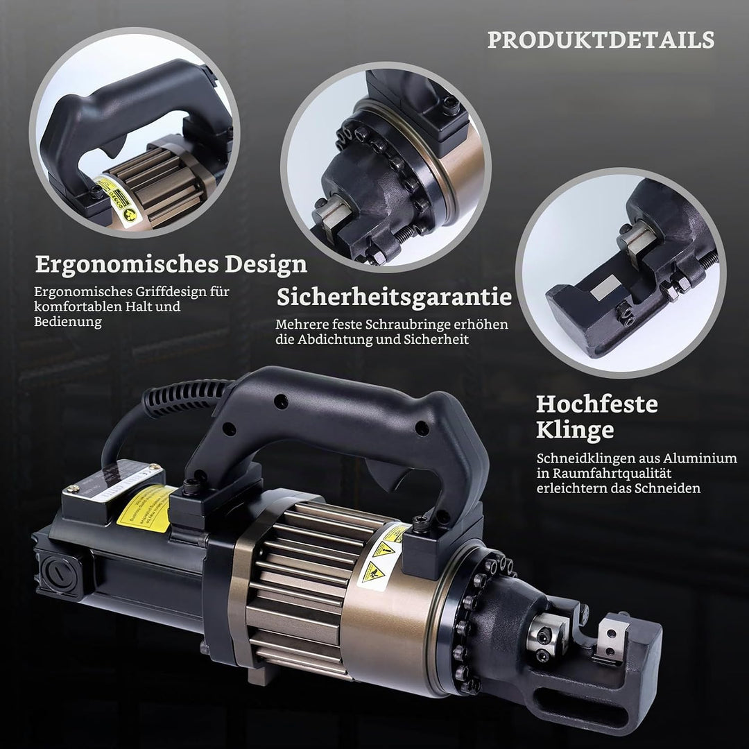 LOSCHEN Elektrisch-hydraulischer Betonstahlschneider, 900 W tragbarer Betonstahlschneider, schneidet