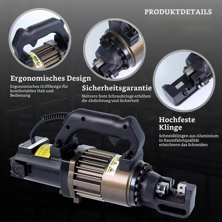 LOSCHEN Elektrisch-hydraulischer Betonstahlschneider, 900 W tragbarer Betonstahlschneider, schneidet