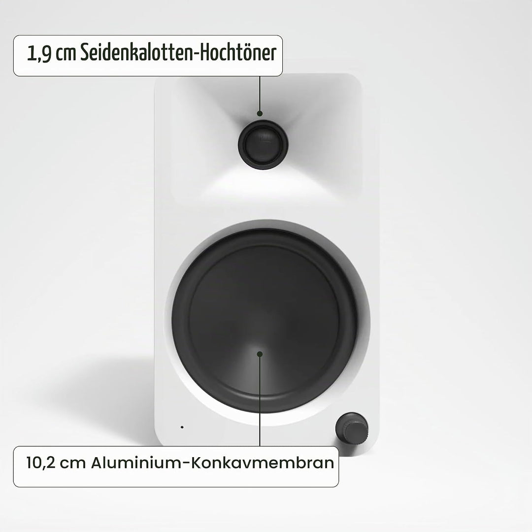 Kanto ORA4 140W Powered Reference Speakers with Bluetooth 5.0 and USB-C Input | 4” Woofers | Bi-Ampl