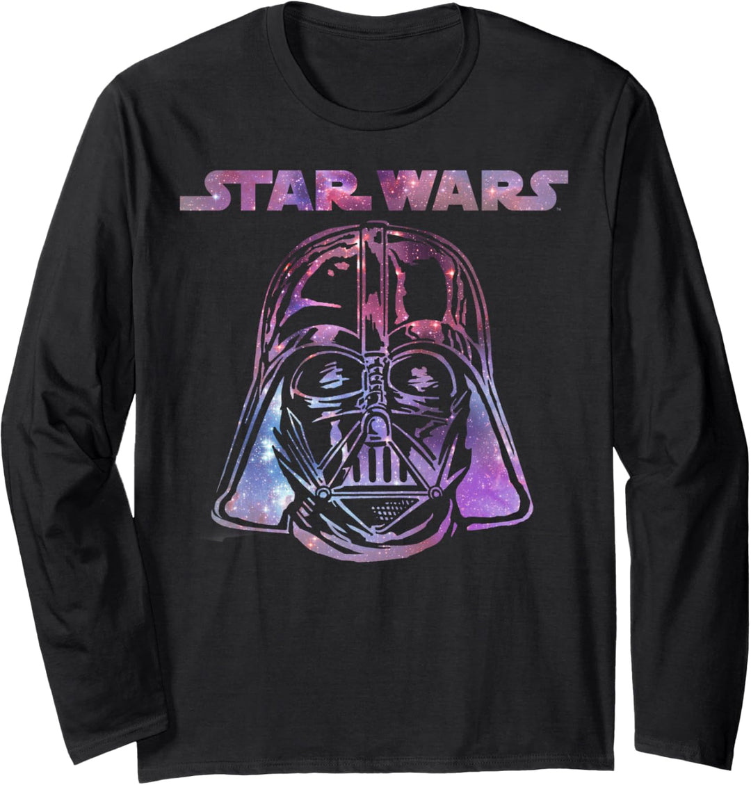 Star War Darth Vader Galaxy Logo Portrait Langarmshirt