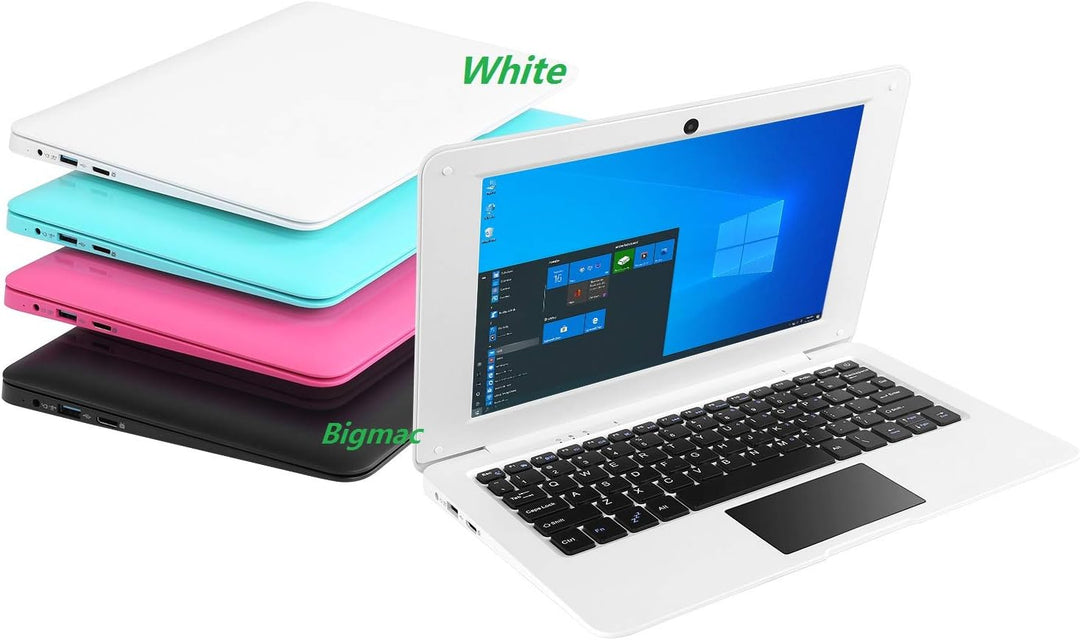 Bigmac Windows 10 Computer Laptop Mini 10,1 Zoll 32 GB ultradünnes und leichtes Netbook Intel Quad C